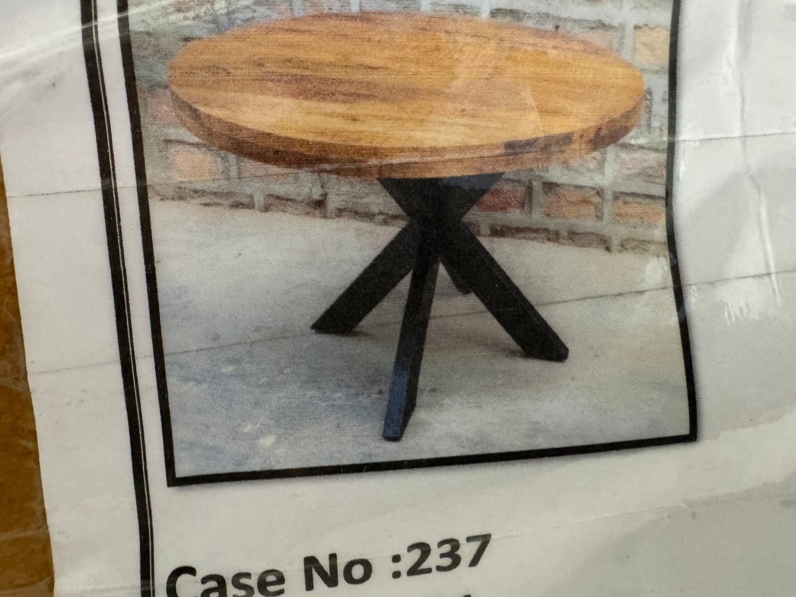 Industriele tuintafel mangohout 130 cm., Tuin en Terras, Tuintafels, Verzenden, Nieuw, Rond, Hout