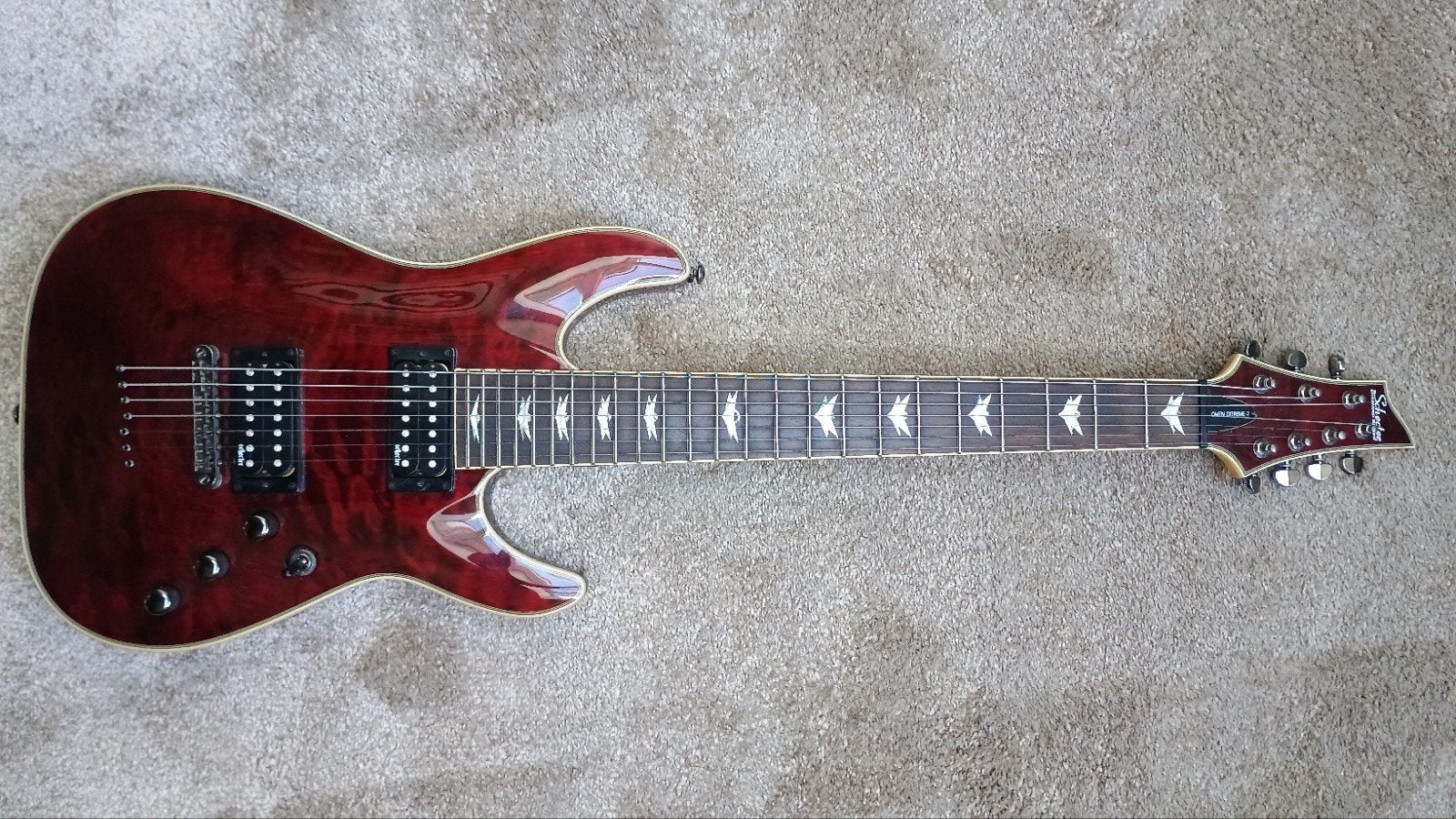 Schecter Omen Extreme-7 Diamond Series elektrische gitaar, Ophalen, Zo goed als nieuw, Solid body, Overige merken