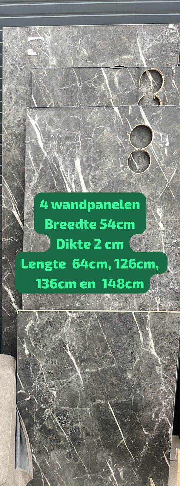 Zwart marmerlook aanrechtblad en wandpanelen (1 jaar oud), Ophalen, Zo goed als nieuw