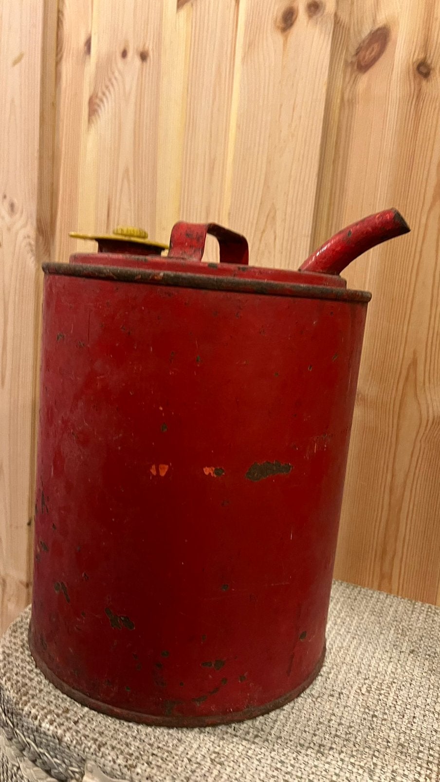 Leuke vintage rode haardolie van Shell, Ophalen of Verzenden