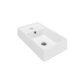 Witte keramische wastafel, rechthoekig model, Ophalen, Nieuw, Wastafel