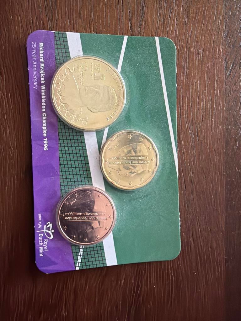 Richard Krajicek Wimbledon Champion 1996 25-jaar Jubileum, Ophalen of Verzenden, Koningin Beatrix, Euro's, Setje