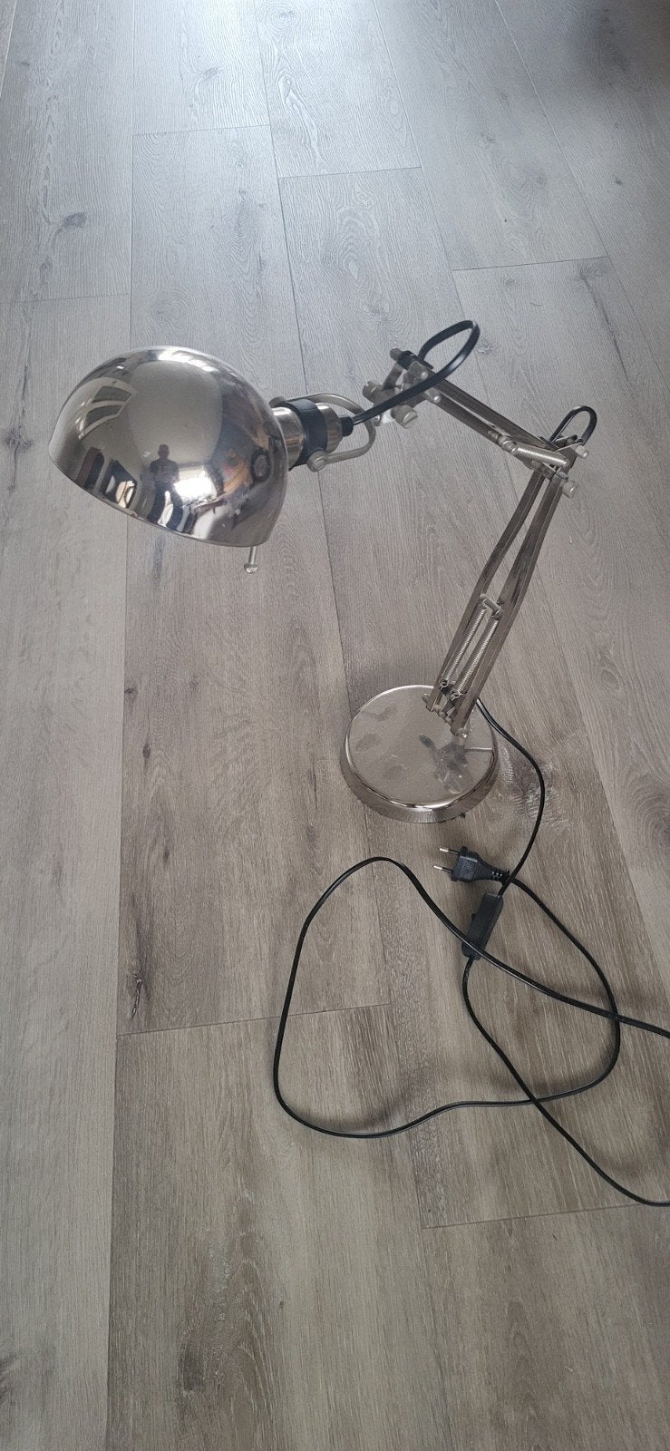 Vintage bureaulamp / tafellamp, chroom, verstelbaar, Ophalen of Verzenden