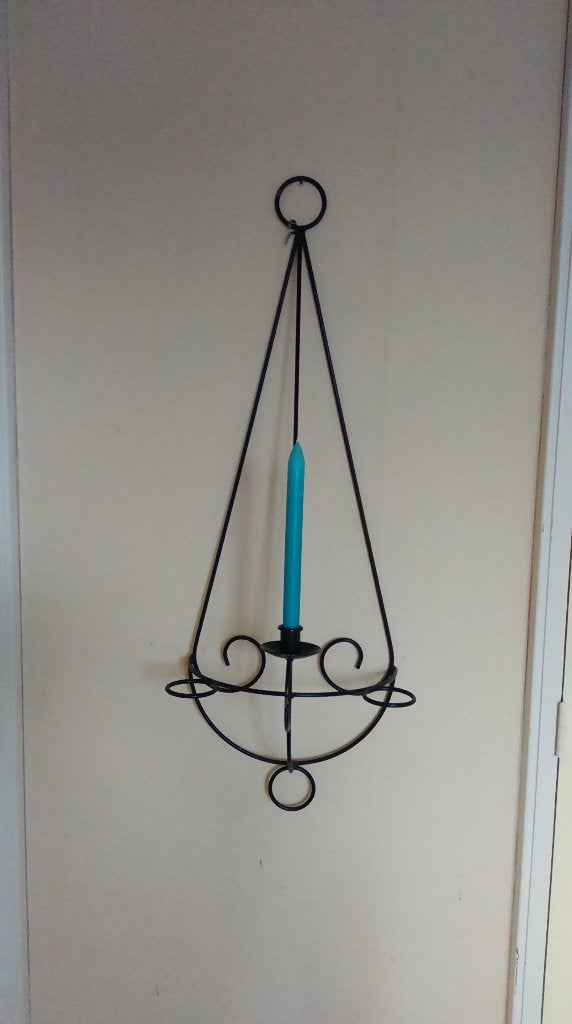 kandelaar voor aan de muur / wandkandelaar, grote, Huis en Inrichting, Woonaccessoires | Kandelaars en Kaarsen, Zwart, Ophalen of Verzenden