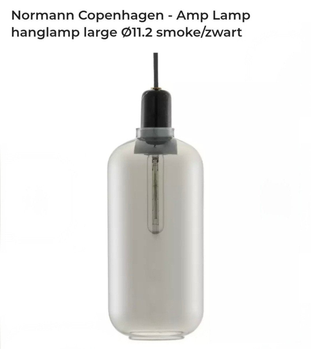 Normann Copenhagen Amp Lamp hanglamp smoke/zwart, Ophalen, Modern, Scandinavisch, E14 (klein), Zo goed als nieuw
