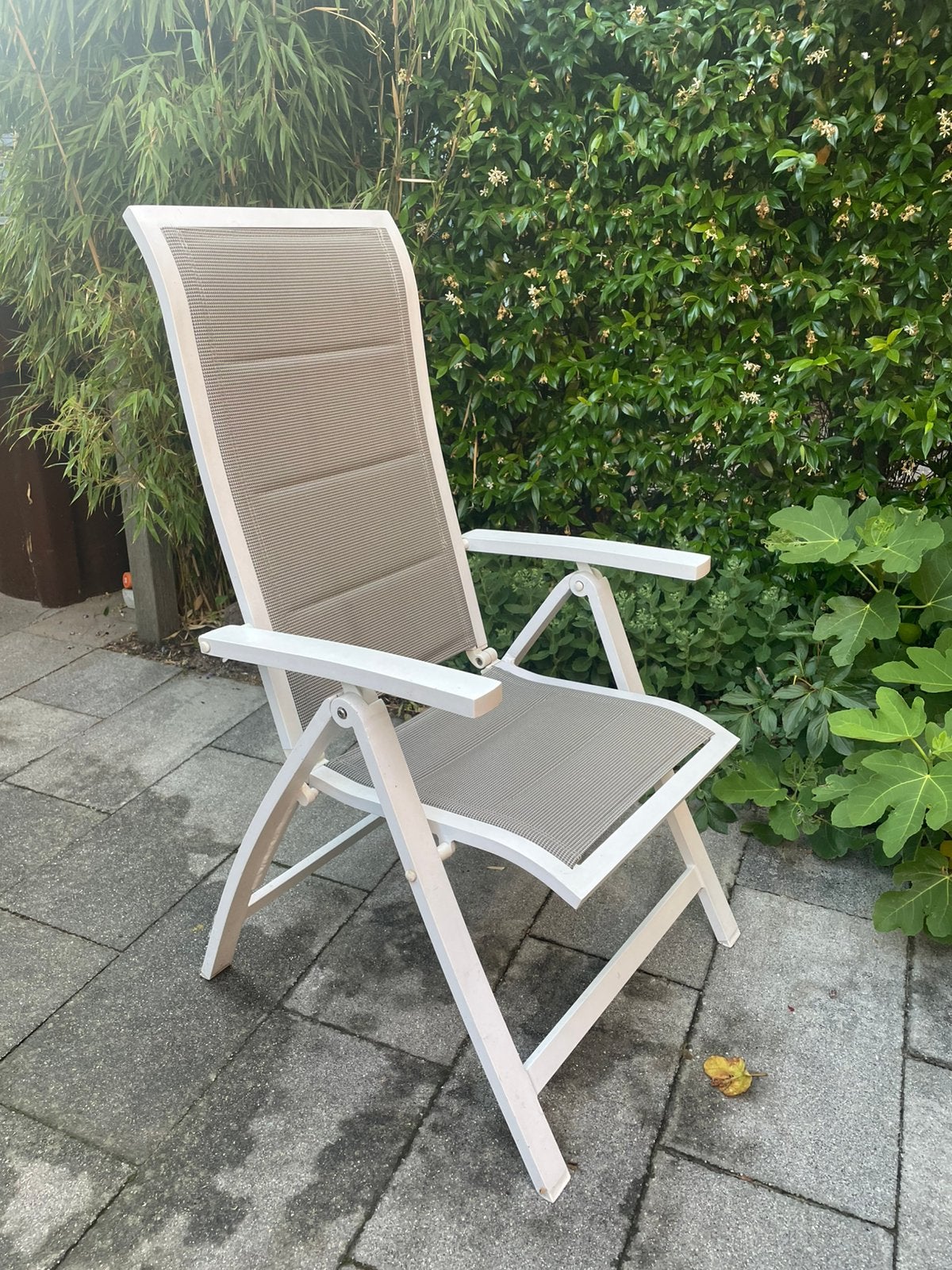 Tuinstoel wit aluminium, Ophalen, Gebruikt, Aluminium