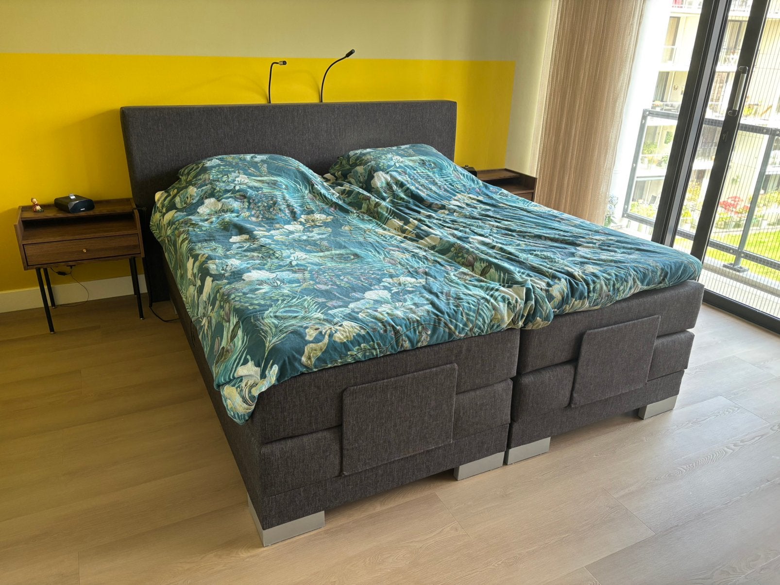 Voorverkoop: Electrische Boxspring 180x200cm Antraciet, Ophalen, Gebruikt, Zwart, Tweepersoons
