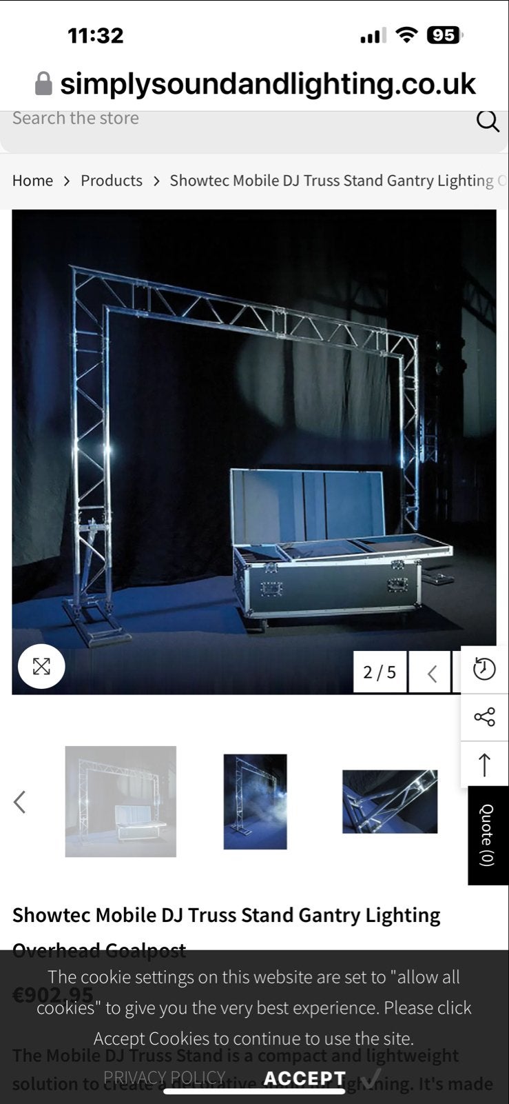 Showtec Lichtbrug met Flightcase showtec leddoek, Ophalen, Zo goed als nieuw