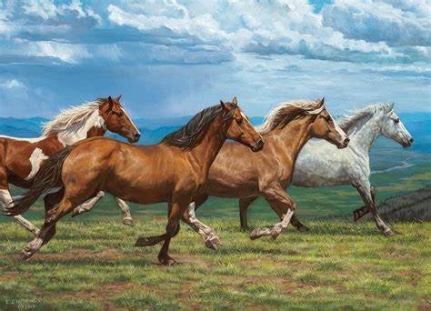 Cobble Hill legpuzzel 1000 nieuw paarden in Gallop, Ophalen of Verzenden, 500 t/m 1500 stukjes, Nieuw, Legpuzzel