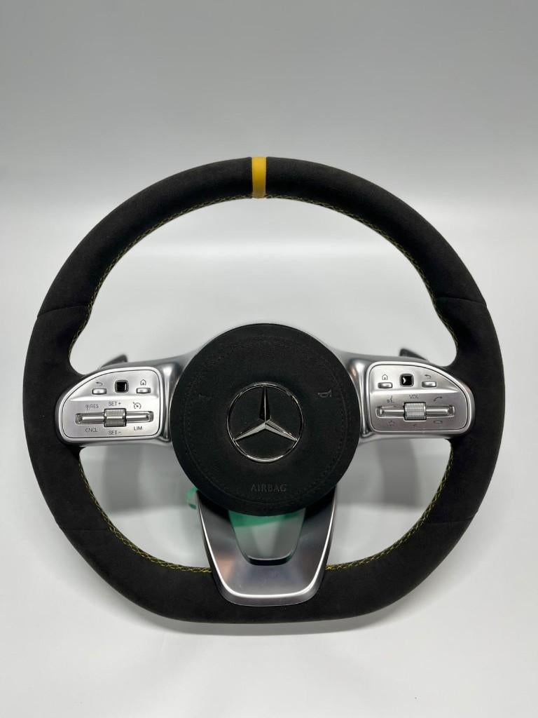 Mercedes AMG Line Alcantara Sportstuur – Gele Stiksels & 12u, Auto-onderdelen, Besturing, Ophalen of Verzenden, Nieuw, Mercedes-Benz