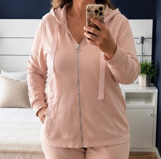 Vest h&m roze oudroze hoodie 2xl 48, Verzenden, Gedragen, Maat 46/48 (XL) of groter, Roze