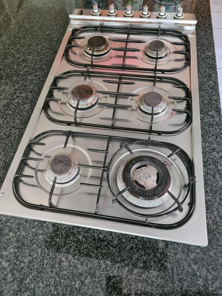 Inbouw Boretti 6 pits gasfornuis, Ophalen, Gebruikt, Minder dan 85 cm, Inbouw