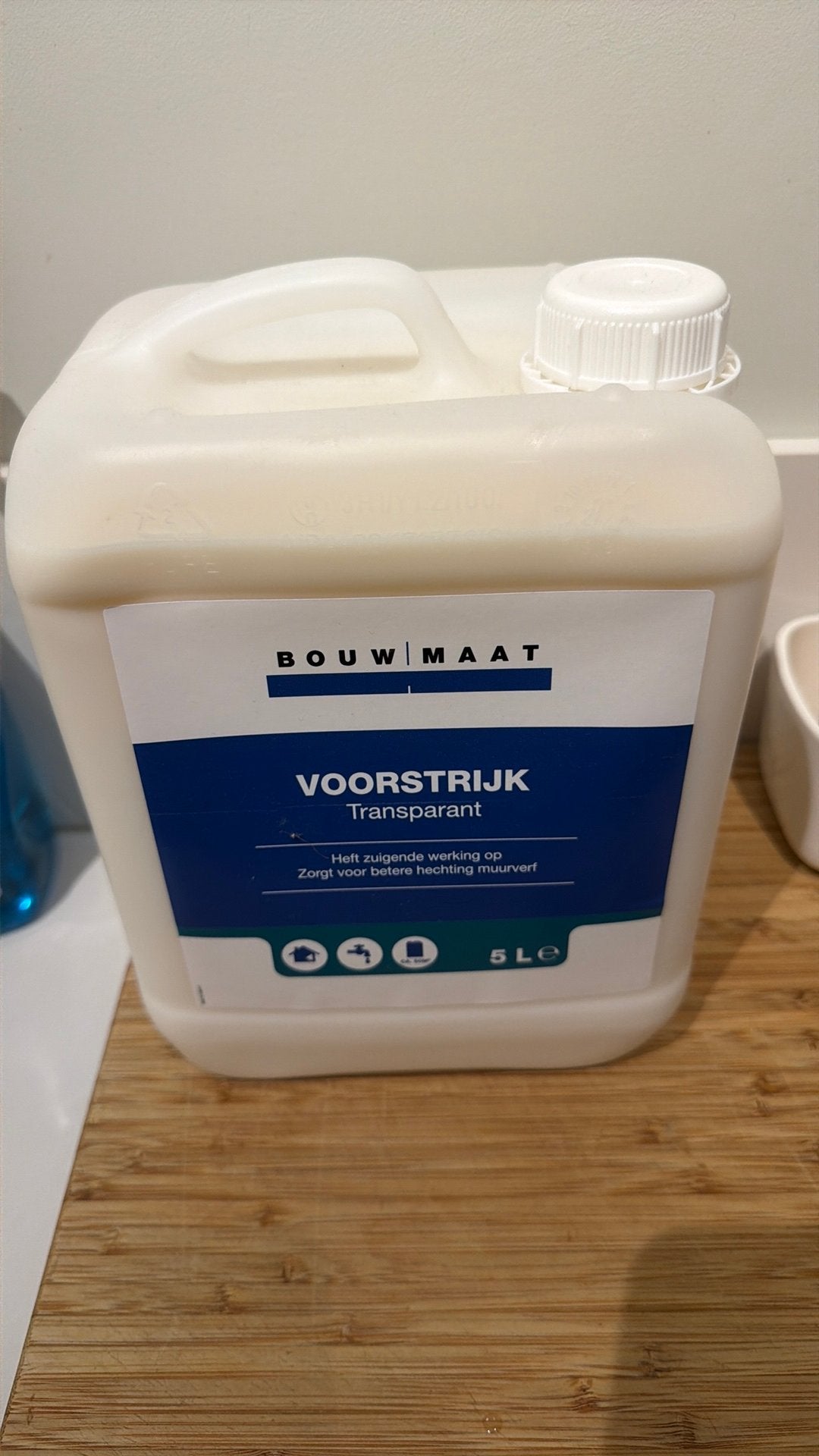 Nieuw: Voorstrijk transparant Bouwmaat, Doe-het-zelf en Verbouw, Verf, Beits en Lak, 5 tot 10 liter, Ophalen, Nieuw, Wit