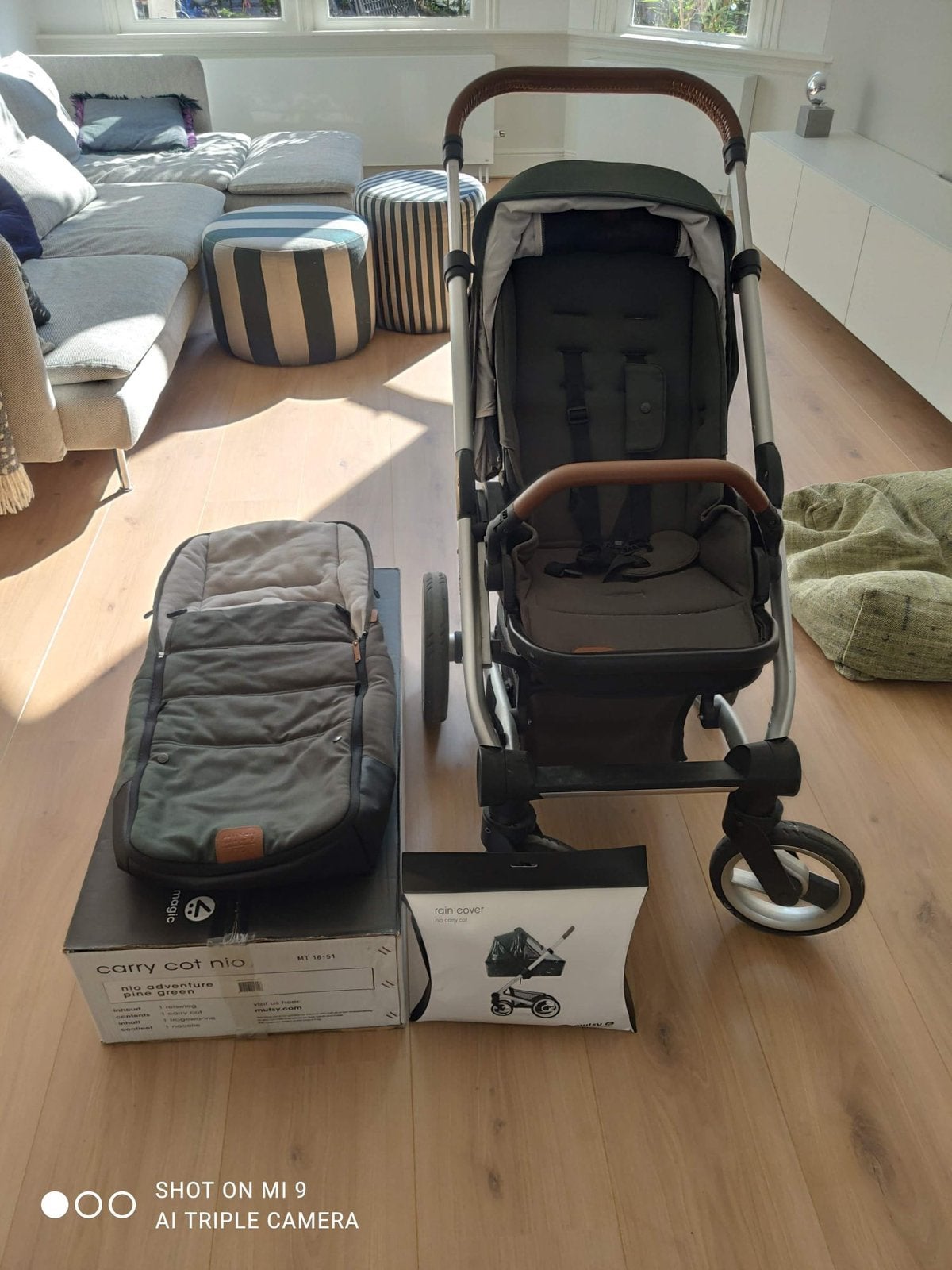 Kinderwagen Mutsy Nio Pine Green compleet, Ophalen, Gebruikt, Combiwagen, Mutsy