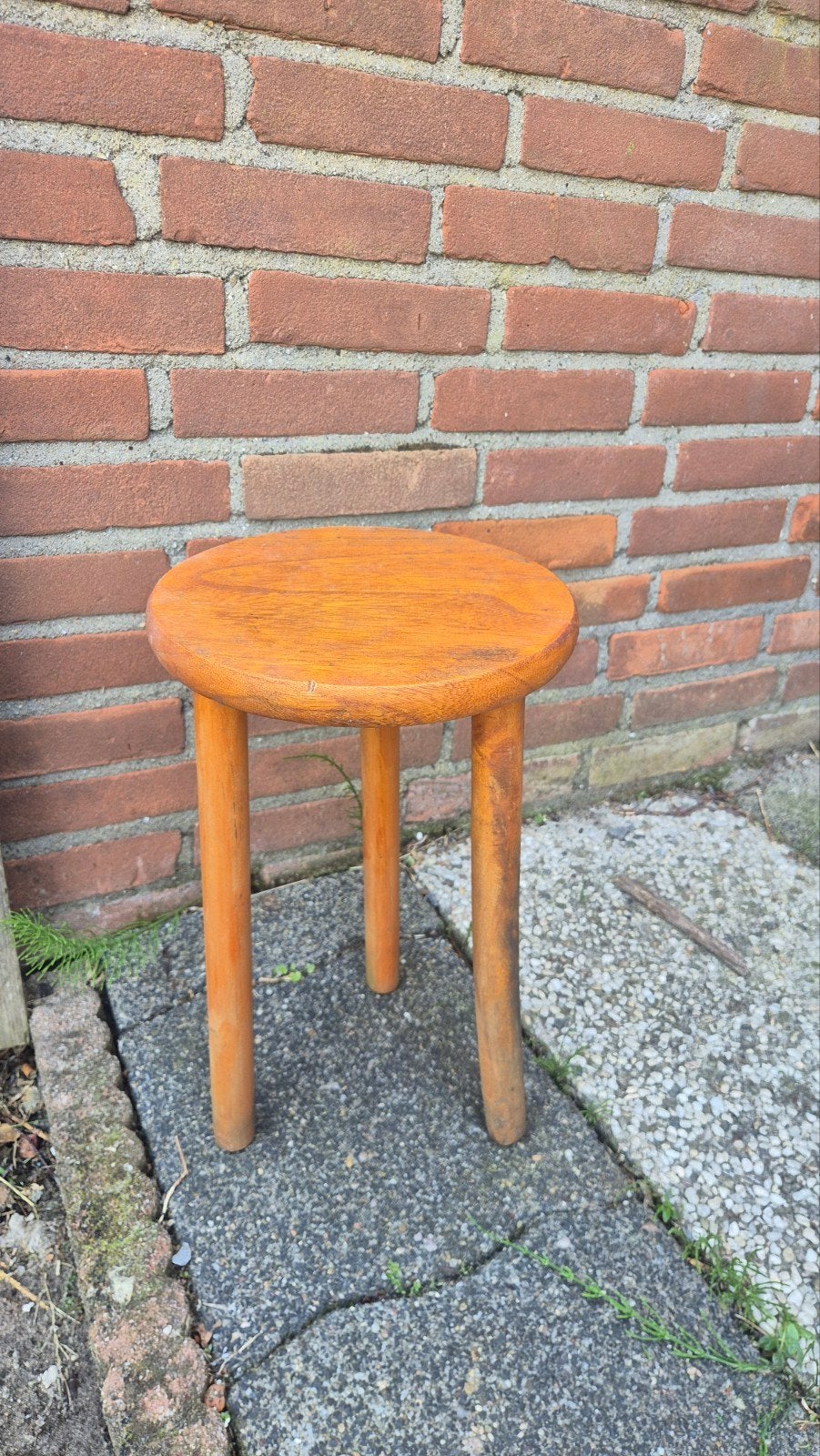 Houten plantenstandaard / krukje, Ophalen of Verzenden, Gebruikt, Hout