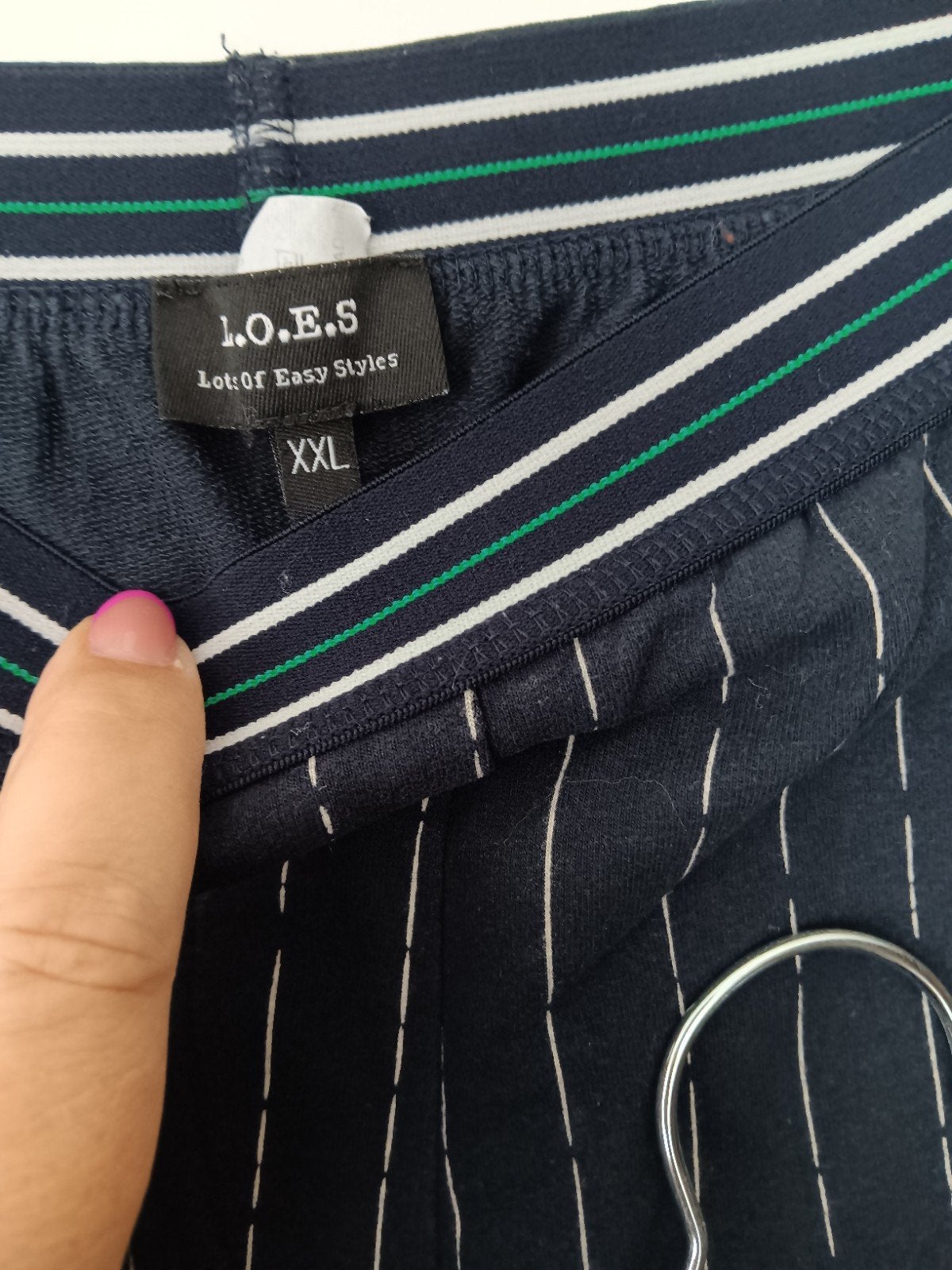 Te Koop: L.O.E.S Broek,  mt XXL.  Blauwe krijtstreep. (J-13), Kleding | Dames, Broeken en Pantalons, Blauw, Maat 46/48 (XL) of groter