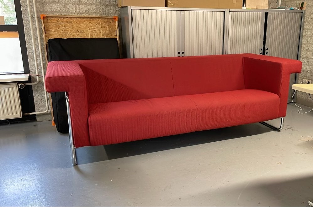 Mooie rode design bank - Dutch design, Ophalen, Gebruikt, Driepersoons, 75 tot 100 cm