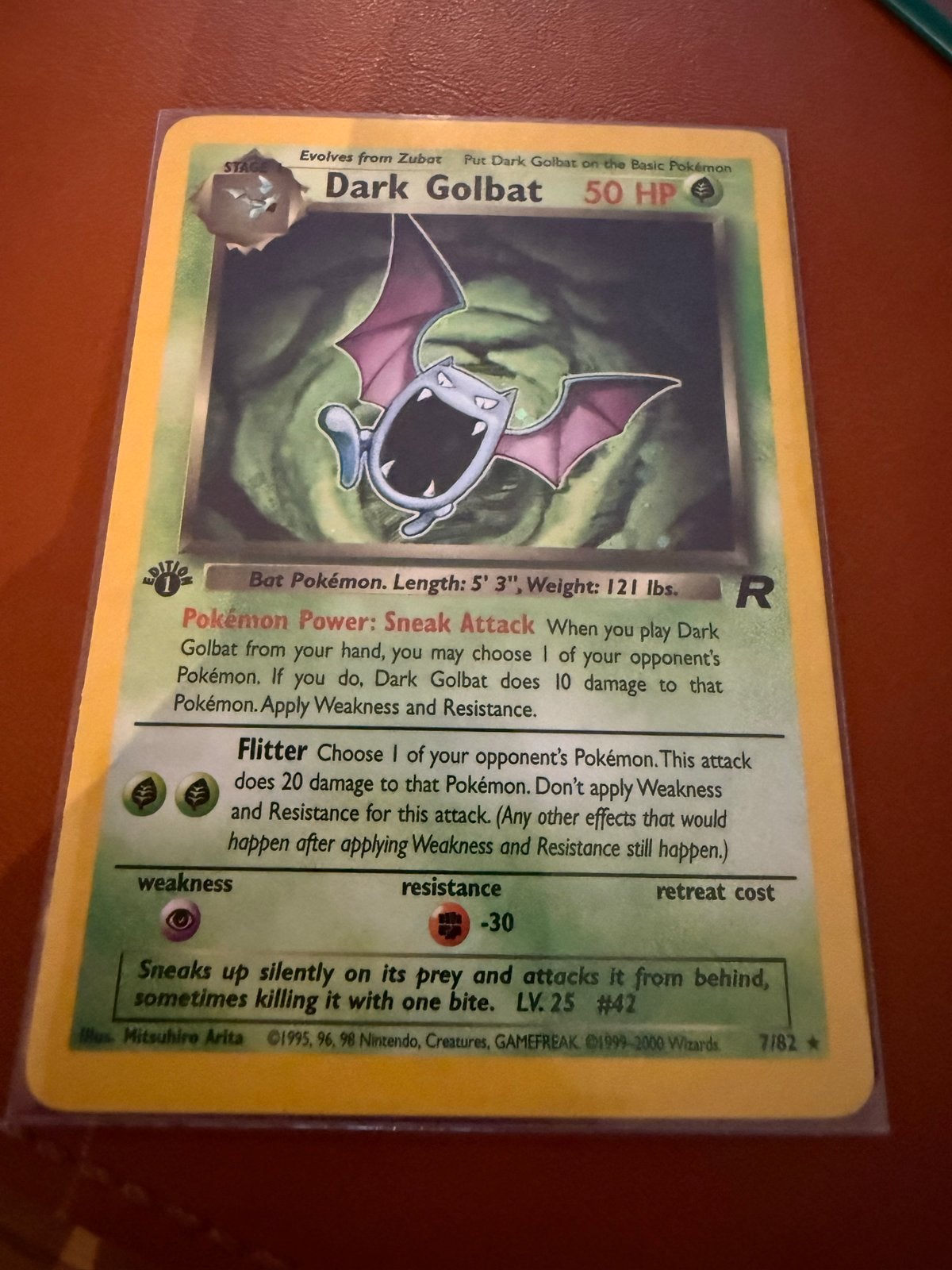 Dark Golbat Pokémon Kaart (7/82) - Team Rocket Set, Ophalen of Verzenden, Zo goed als nieuw, Losse kaart