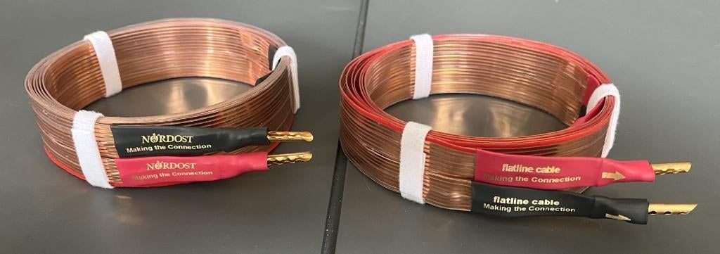 Nordost Flatline speakerkabelset 2,5m banana inruil?, Ophalen of Verzenden, Zo goed als nieuw, 2 tot 5 meter, Luidsprekerkabel
