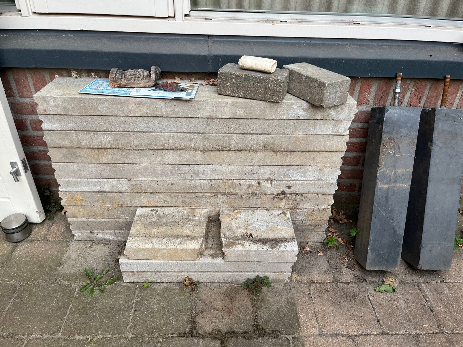Betonbandjes 10x, Tuin en Terras, Tegels en Klinkers, Ophalen, Gebruikt, Beton, Overige typen