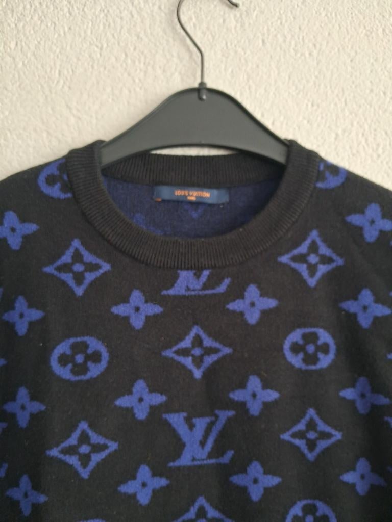 Louis Vuitton Monogram Trui Zwart/Blauw Maat  M, Maat 38/40 (M), Zwart, Louis Vuitton, Ophalen of Verzenden