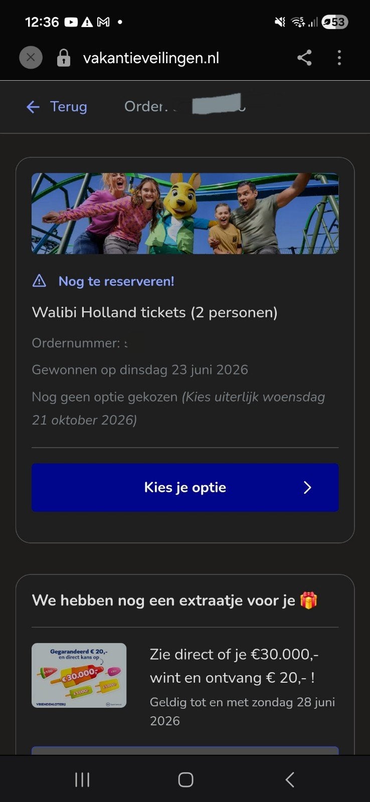 2 tickets voor Walibi voor € 45,-