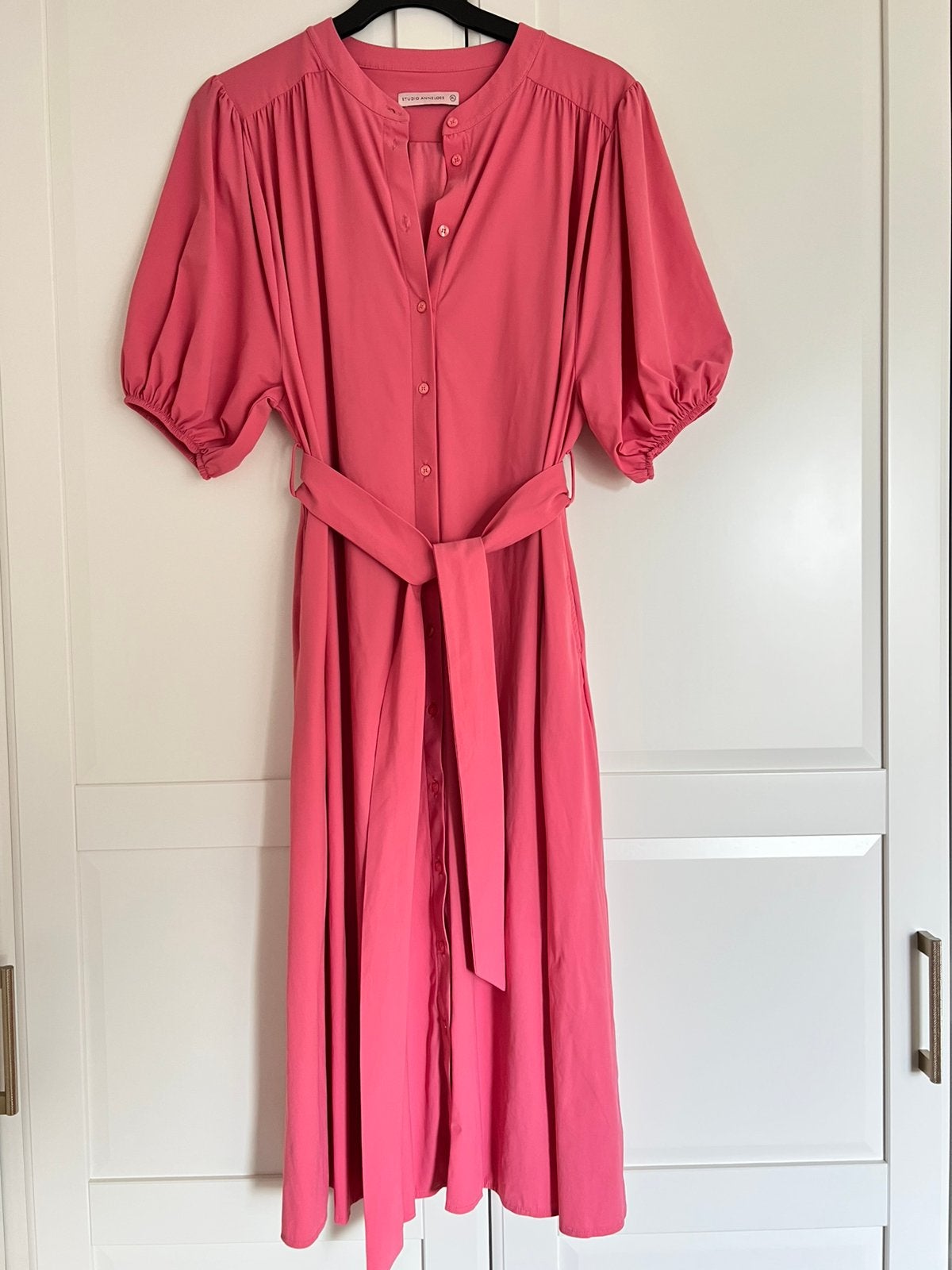 Studio anneloes alfie doorknoop jurk XL coral travelstof, Overige kleuren, Maat 46/48 (XL) of groter, Ophalen of Verzenden, Zo goed als nieuw