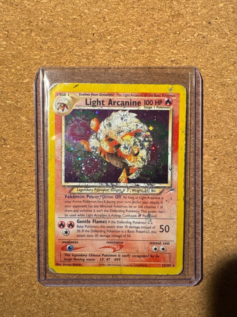 Pokemonkaart Light Arcanine, Ophalen, Gebruikt, Losse kaart, Foil