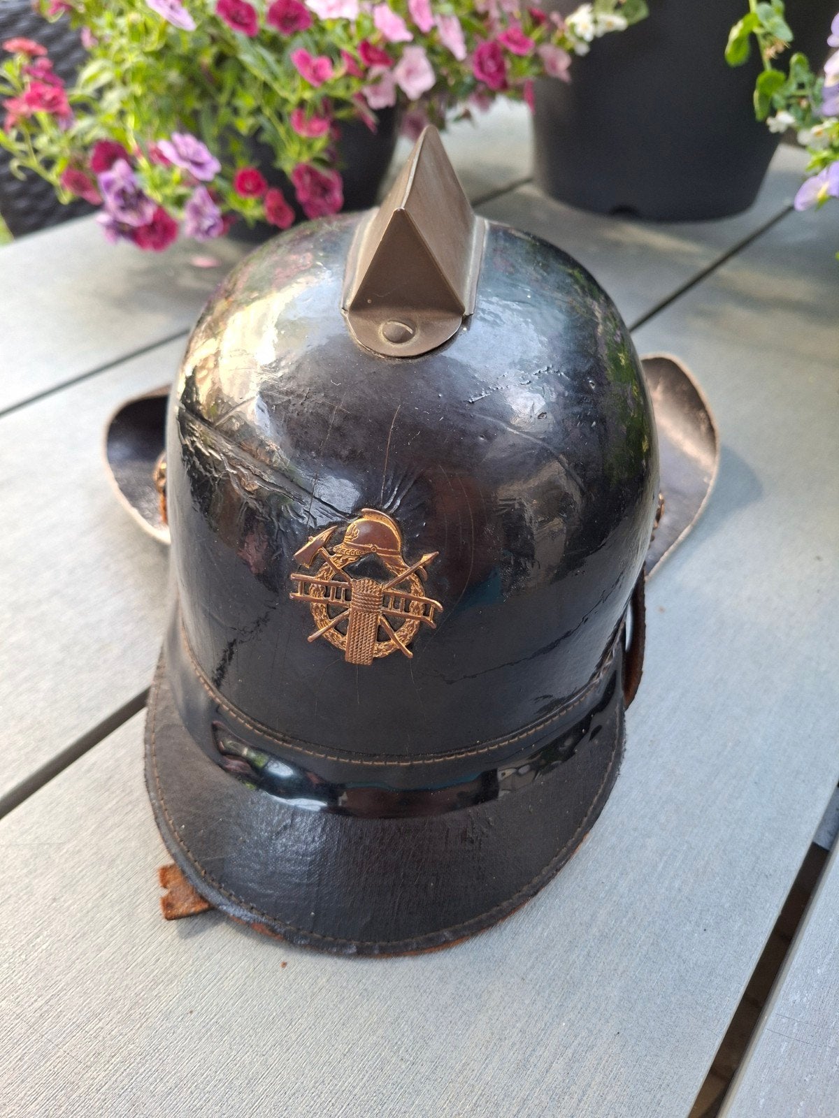 Vintage Brandweerhelm - Antiek rond 1900, Verzamelen, Ophalen of Verzenden, Gebruikt