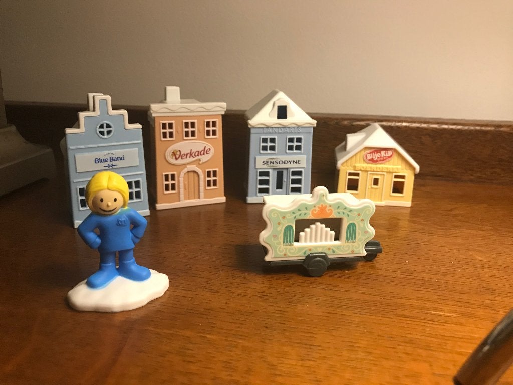 Verzameling van 6 Albert Heijn huisjes en figuur, Verzamelen, Ophalen of Verzenden, Gebruikt
