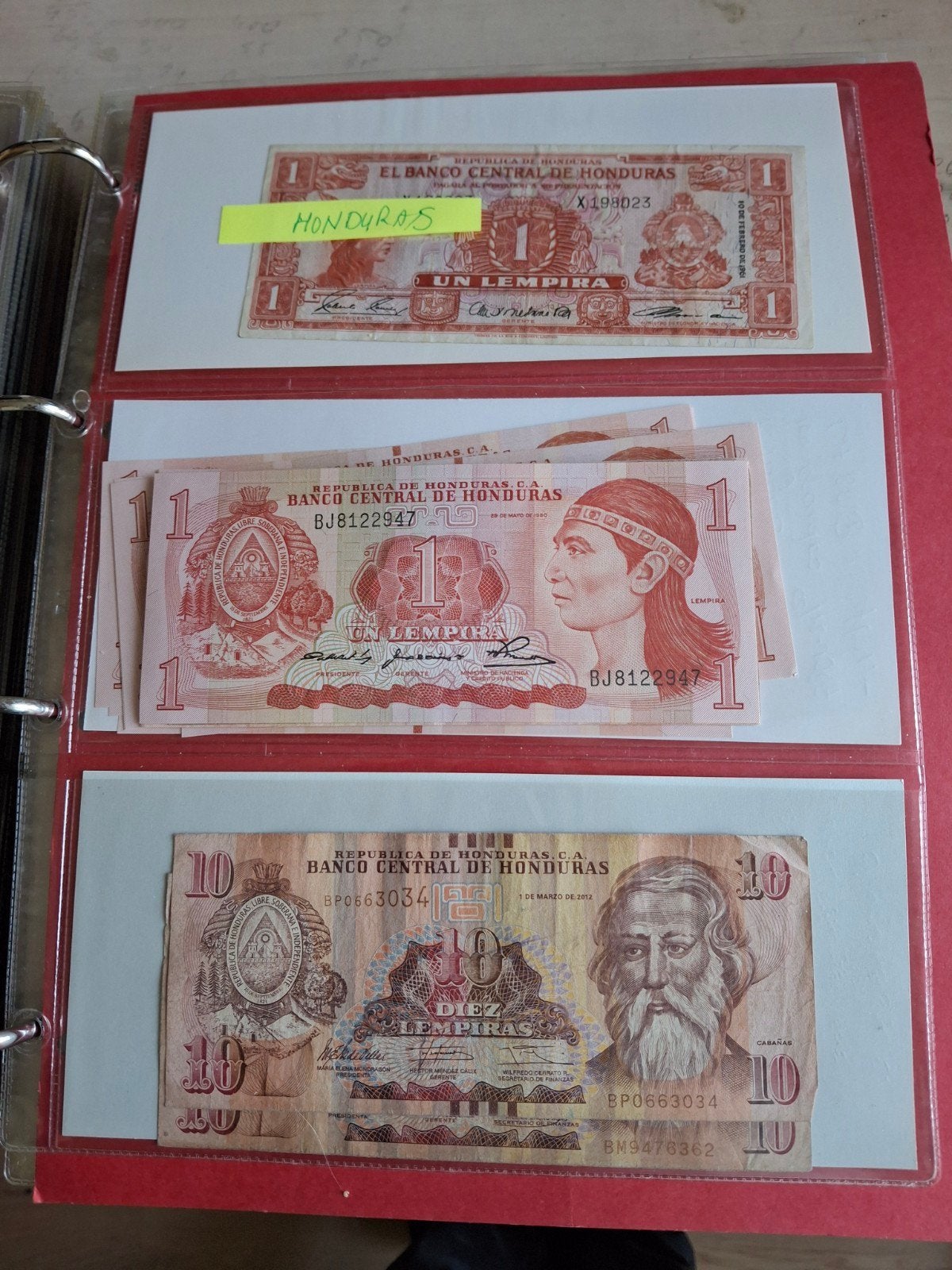 5 biljetten uit Honduras - Diverse coupures, Ophalen of Verzenden, Midden-Amerika, Setje