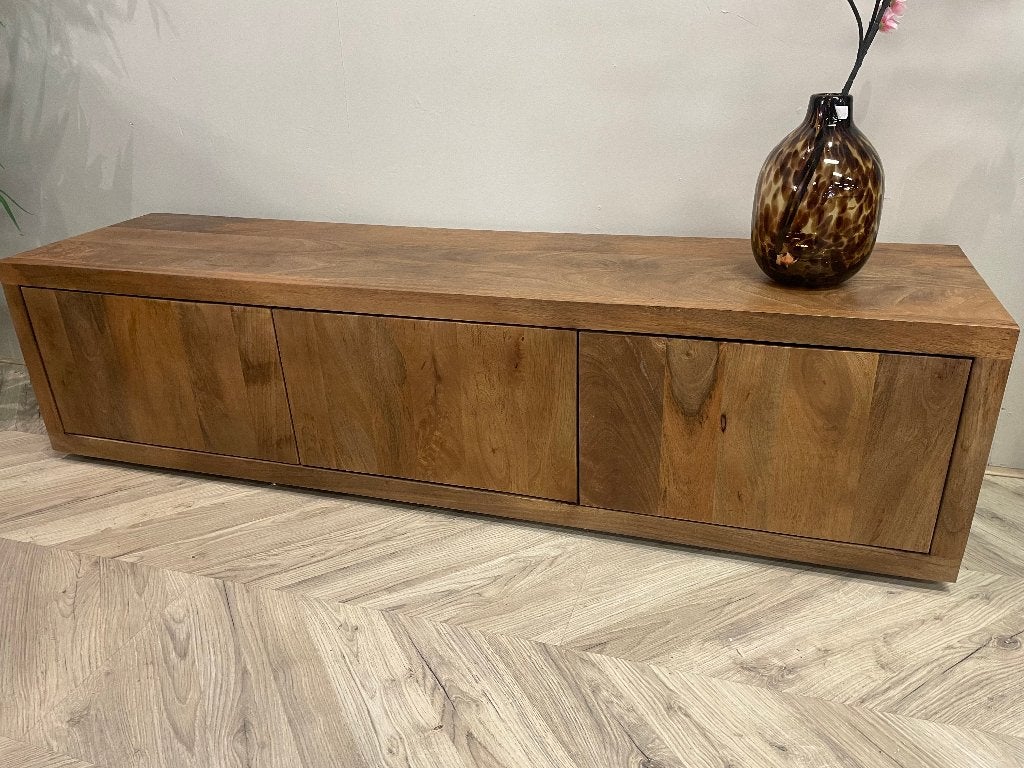 LEEGVERKOOP MODERN TV KAST MANGO WALNOOT 399 CHEFMEUBEL !, Bruin, Nieuw, Ophalen of Verzenden, Modern