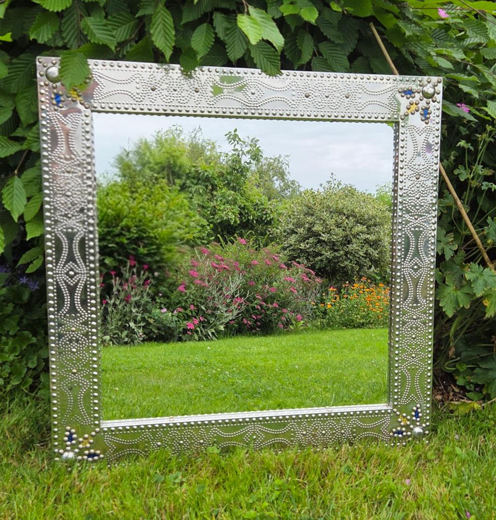 Decoratieve spiegel van Ikea - Grimo 70 x 70 cm, Ophalen, Vierkant, Zo goed als nieuw, Minder dan 100 cm