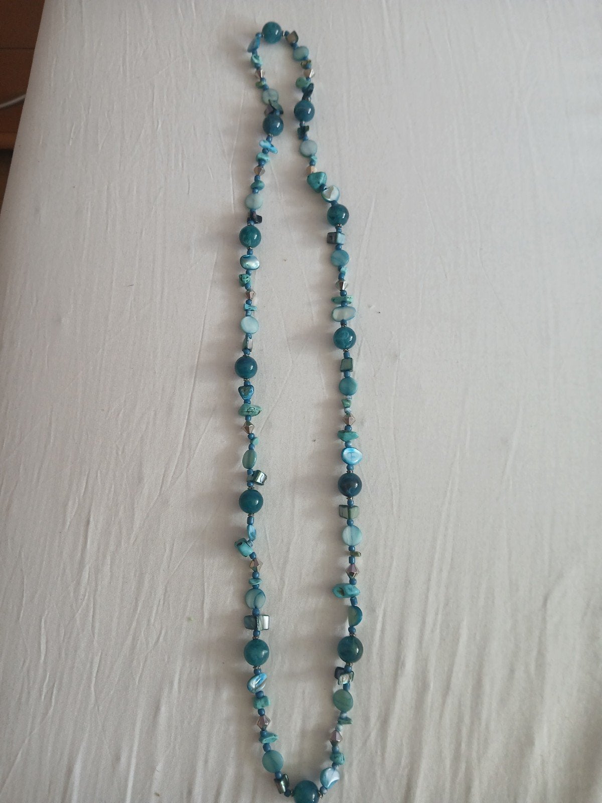 Dames ketting met turquoise kralen, Sieraden, Tassen en Uiterlijk, Kettingen, Blauw, Ophalen of Verzenden, Zo goed als nieuw, Steen of Mineraal