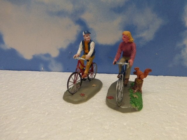 lemax romantic bike ride kerstdorp poppetjes figurines fiets, Ophalen of Verzenden, Zo goed als nieuw