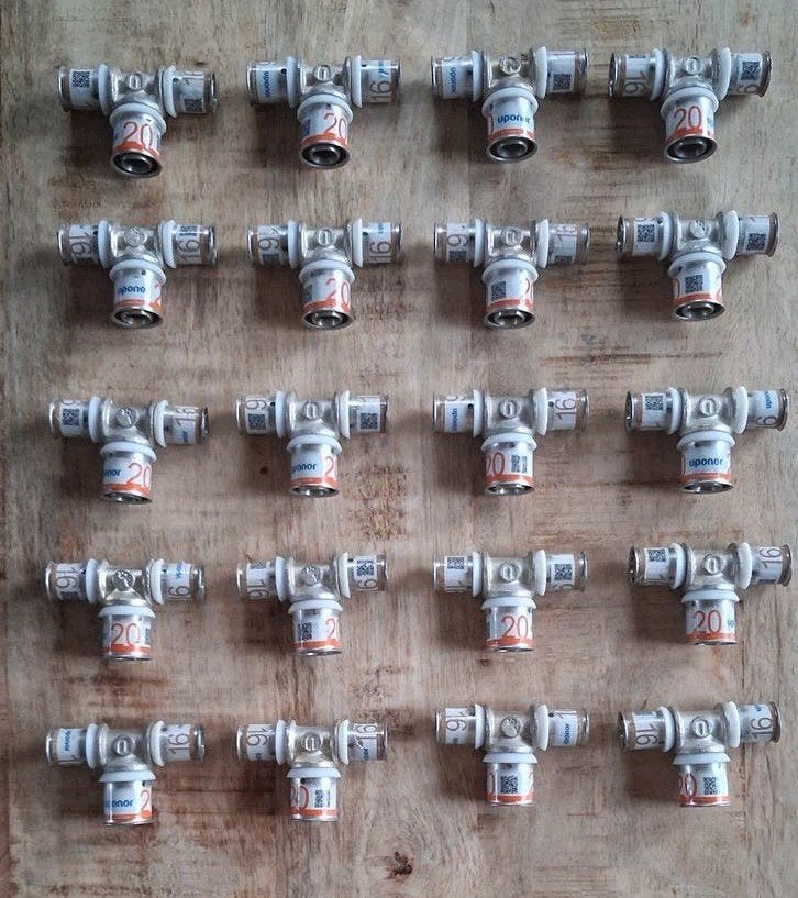 20 stuks Uponor S-Press PLUS T-stukken 20x16x20, Ophalen of Verzenden, Nieuw, Rvs, Overige typen