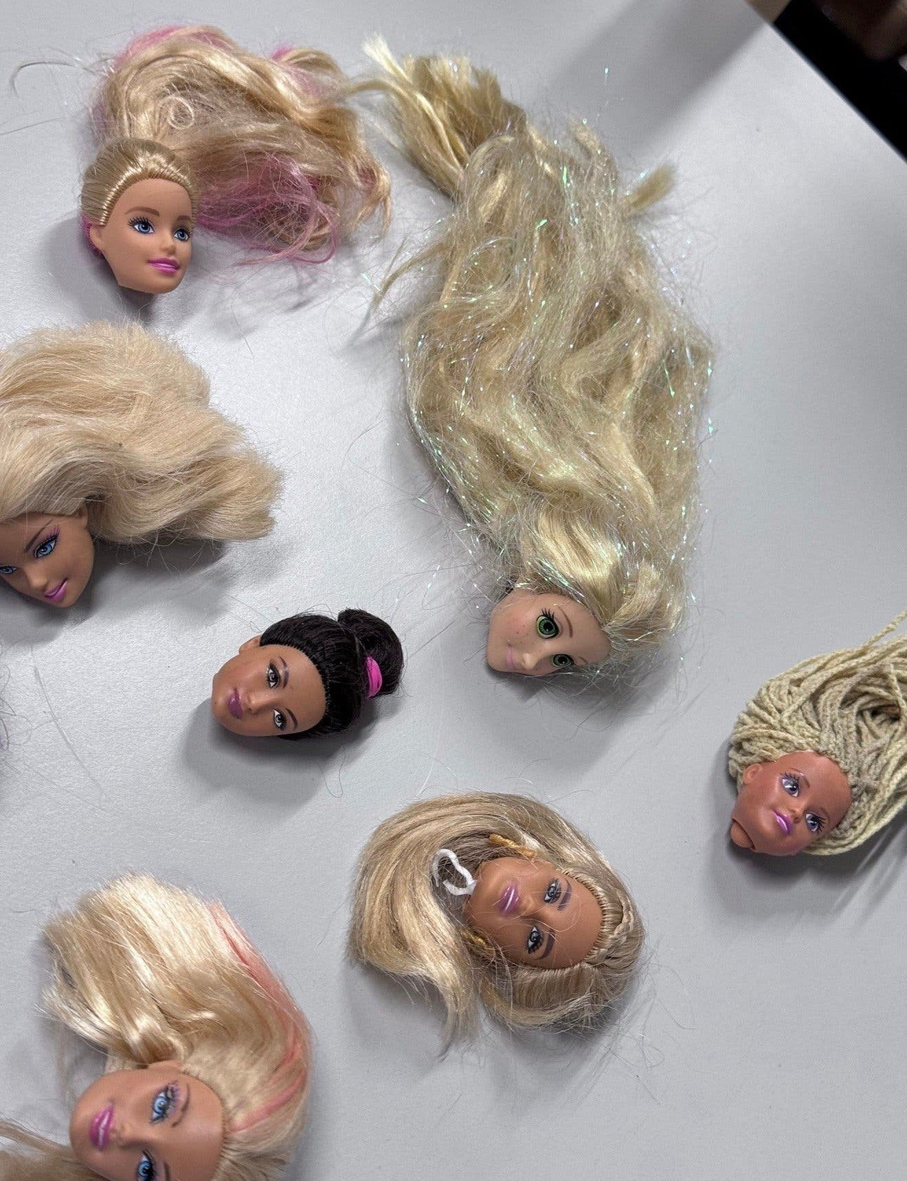 8x mattel vintage barbie hoofd hoofden met mooi haar 1998, P, P, P, Ophalen of Verzenden
