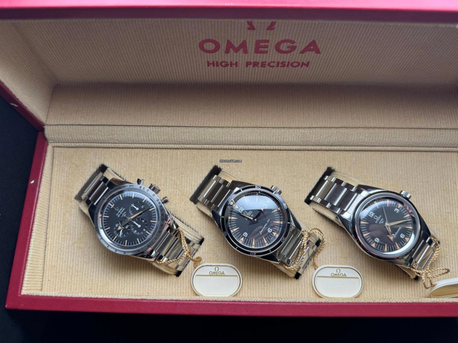 Omega 1957 Trilogy set (60 jarig jubileum), Ophalen, Zo goed als nieuw, Staal, Omega