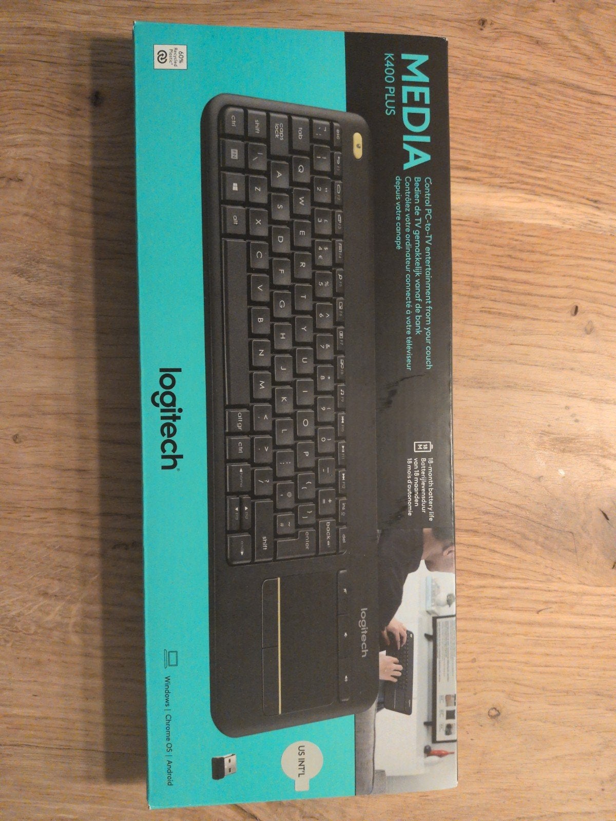 Logitech K400 Plus Draadloos Touch Toetsenbord - Nieuw, Logitech, Nieuw, Ophalen of Verzenden, Draadloos