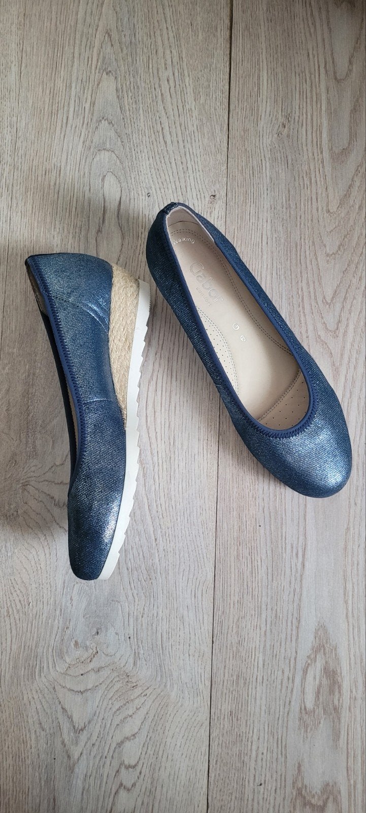 Gabor ballerina's kleine sleehak maat 6, 39, Blauw, Gabor, Zo goed als nieuw, Ballerina's