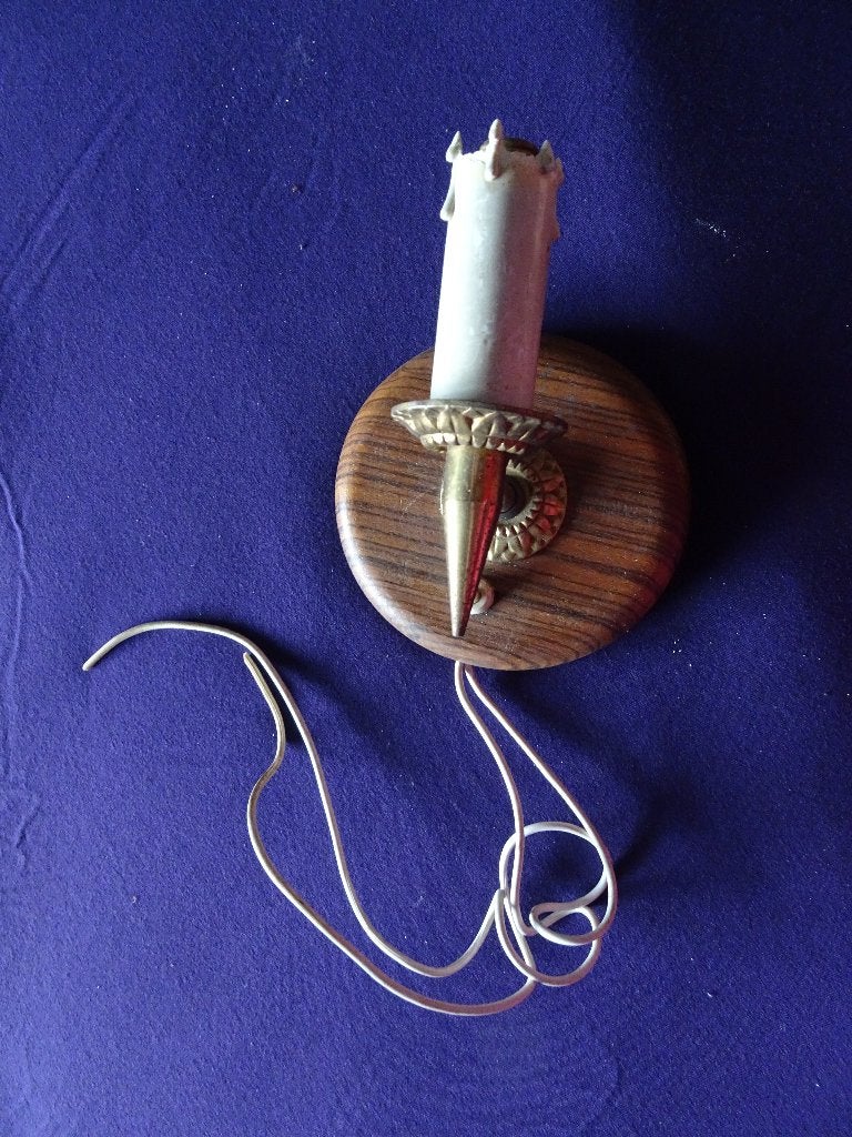 3x Wandlamp Hout * 1x 1 staander en 2x 2 staanders * Vintage, Ophalen, Gebruikt, Hout, Wandlamp