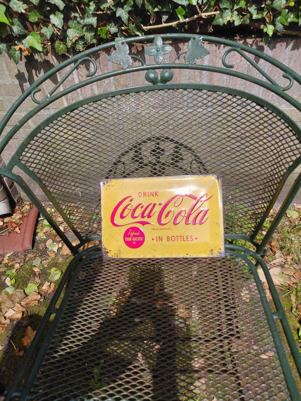 Vintage Coca-Cola reclamebord - Made in Germany, Ophalen of Verzenden, Gebruikt, Reclamebord