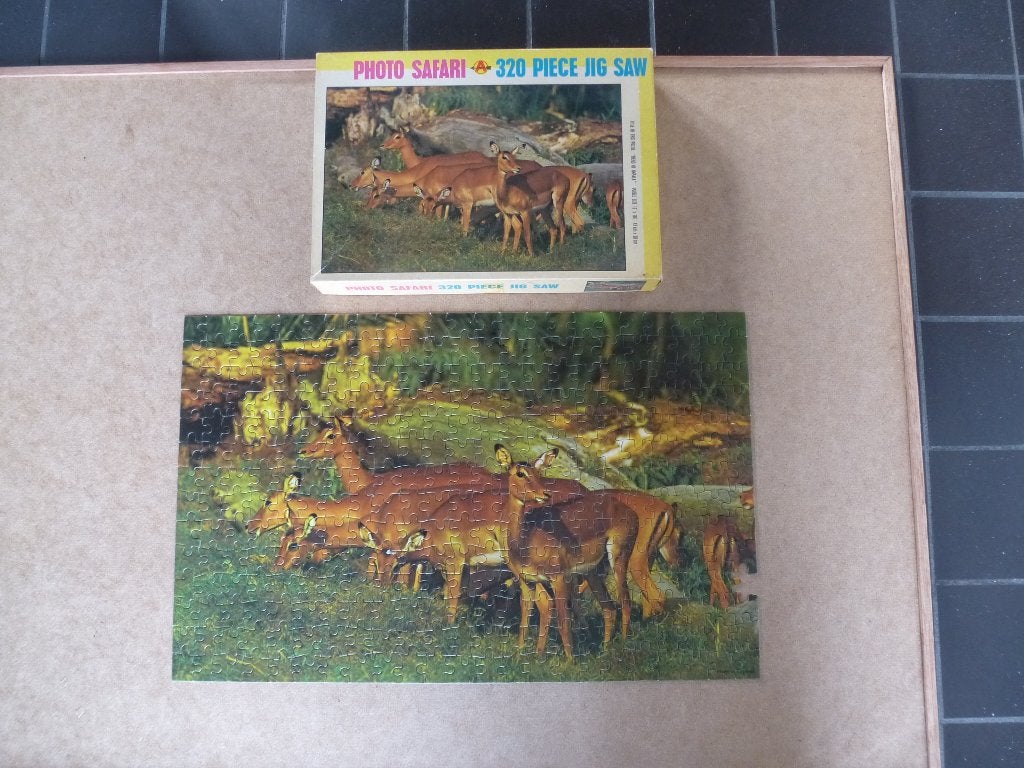 vintage puzzel, 320 stukjes, impala's, Ophalen of Verzenden, Minder dan 500 stukjes, Gebruikt, Legpuzzel