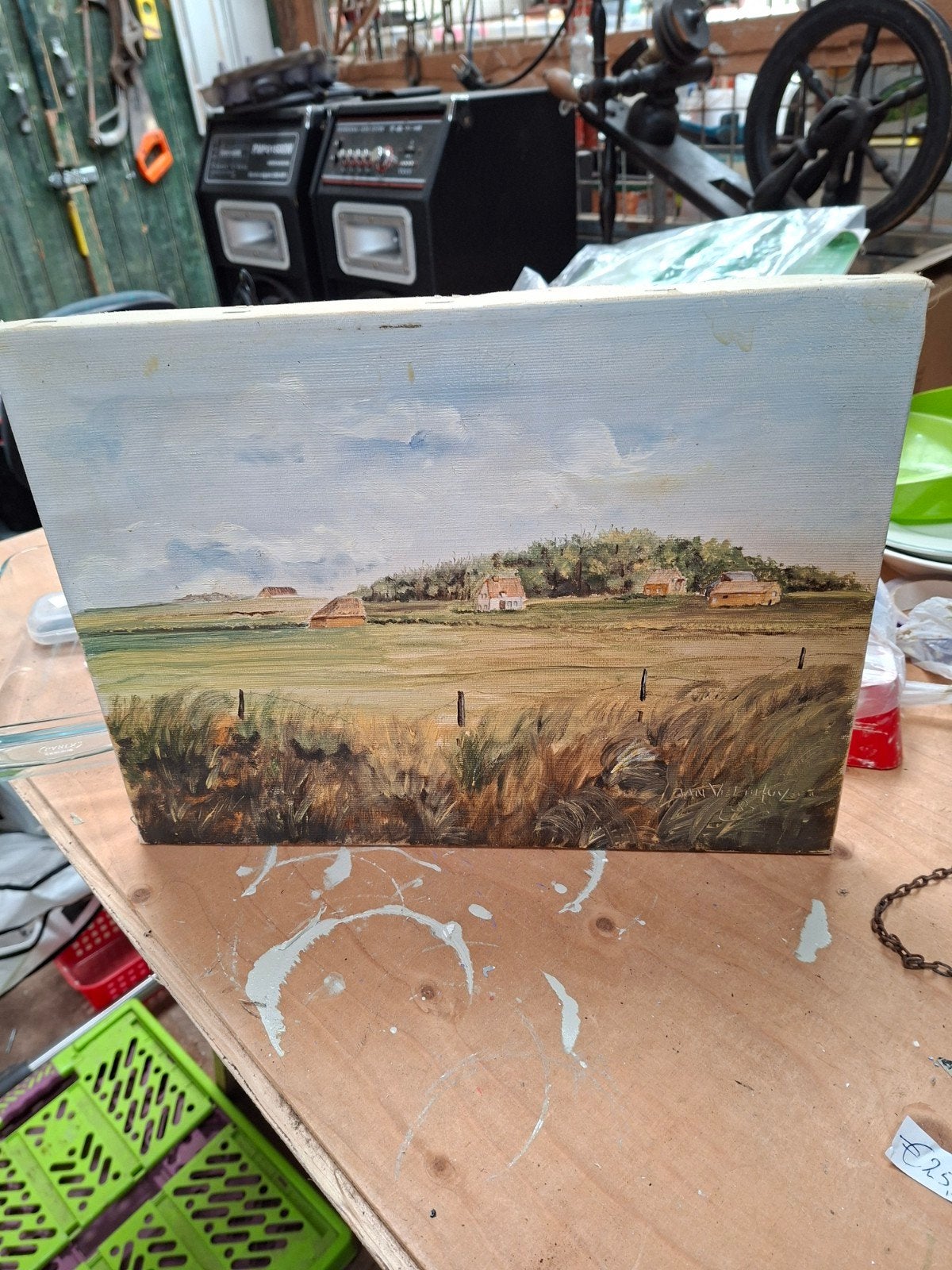 Schilderij Texel De Hogeberg - Landschap, Doek, Realistisch, Ophalen of Verzenden, Landschap