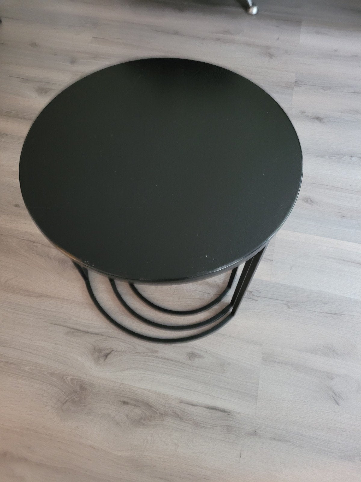 3x zwarte ronde tafels, Ophalen, Rond, 50 tot 100 cm, 50 tot 100 cm