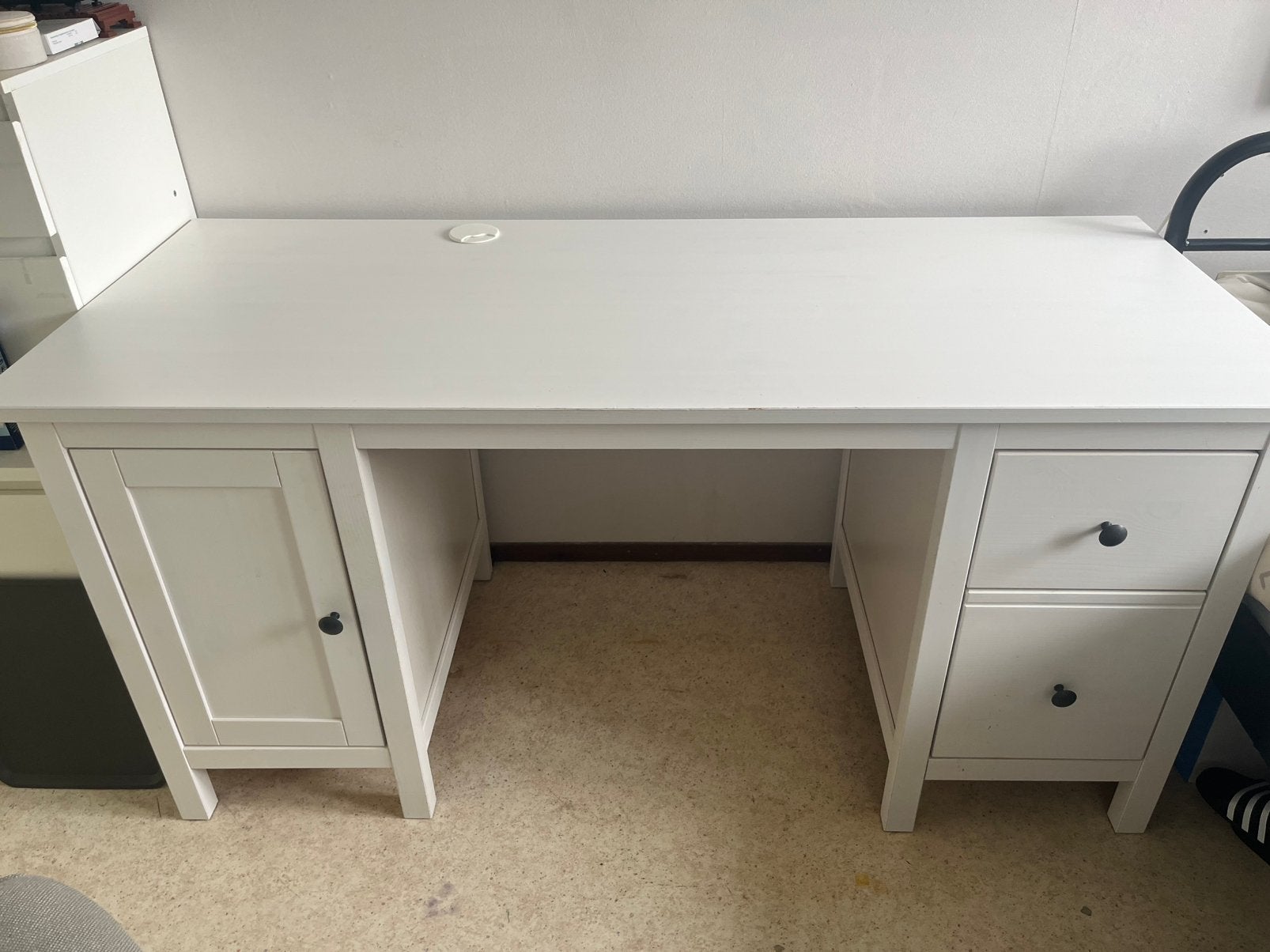 HEMNES bureau IKEA wit, Ophalen, 155 cm, Kabelgoot, Zo goed als nieuw