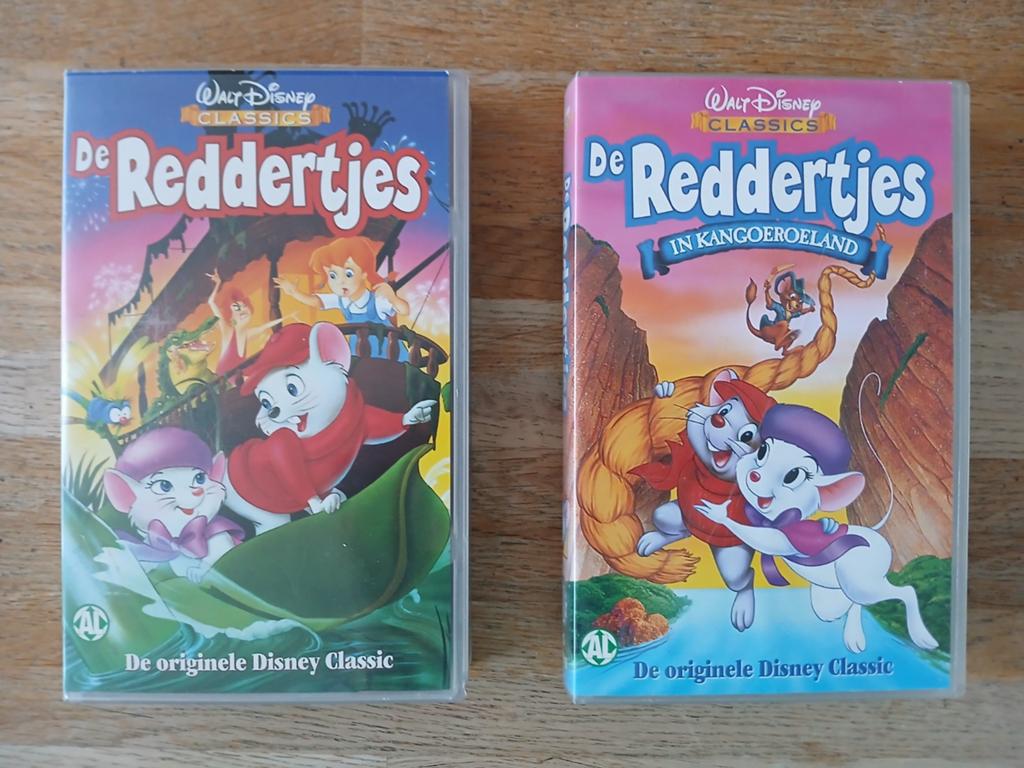 2x VHS videoband Walt Disney De reddertjes, Cd's en Dvd's, VHS | Kinderen en Jeugd, Gebruikt, Tekenfilm, Alle leeftijden, Ophalen of Verzenden