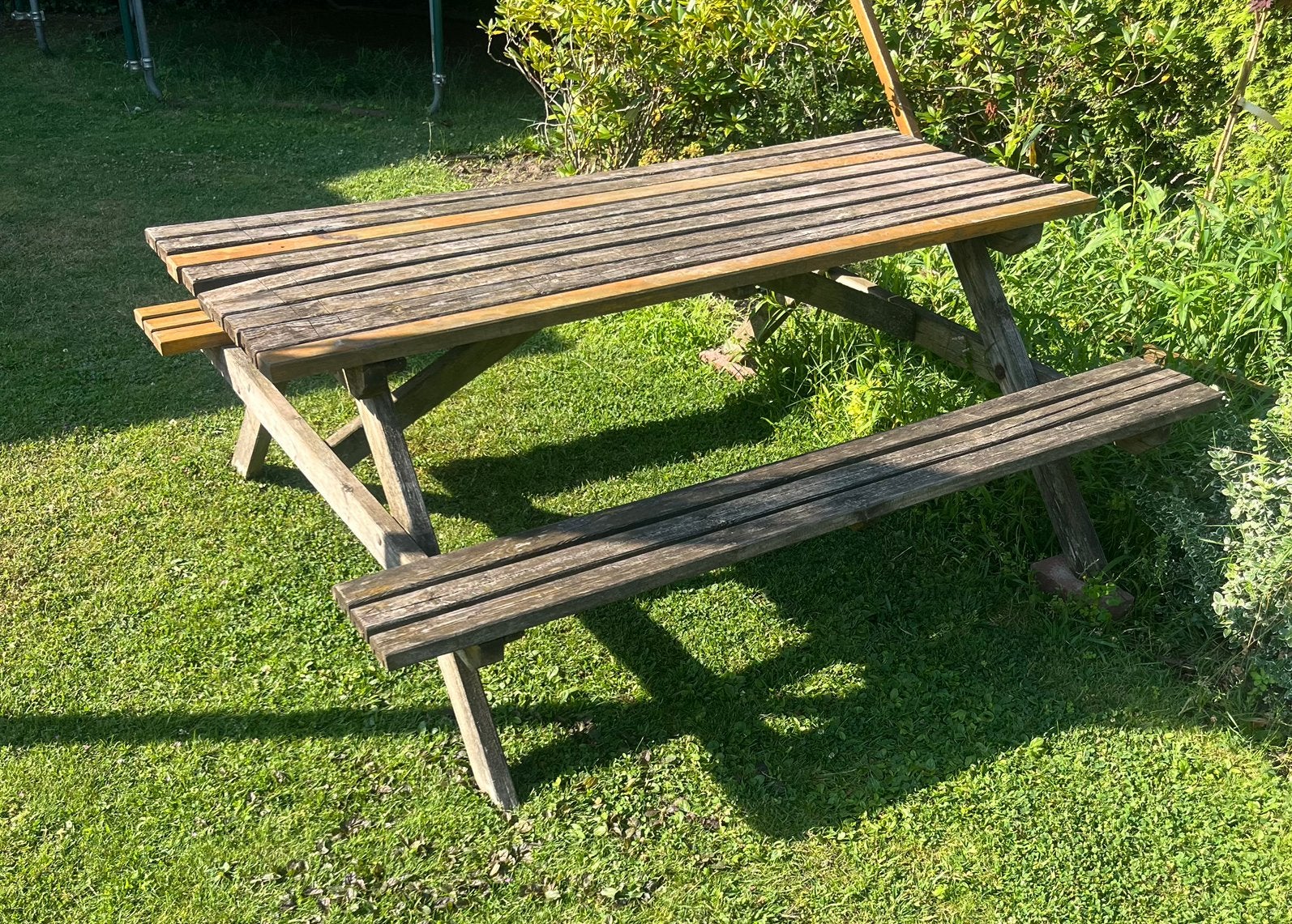 Picknicktafel, Ophalen of Verzenden, Gebruikt, Rechthoekig, Hout