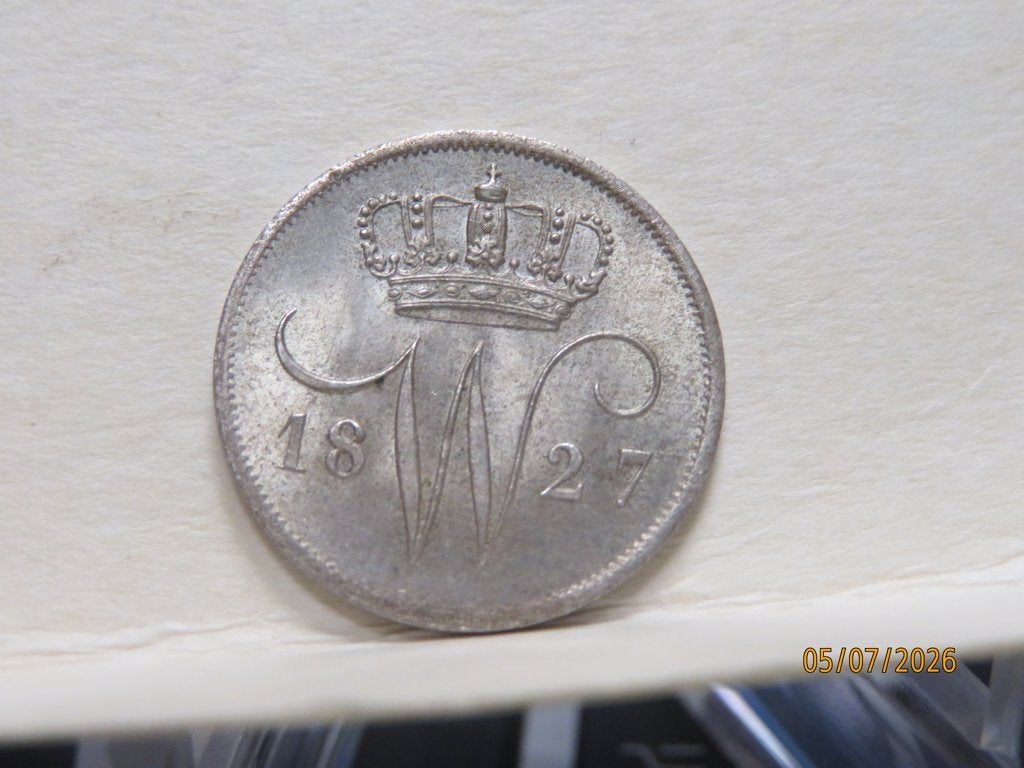 No.593- Willem 1 Fl. 0.10 Cent 1827 Mooie munt, Postzegels en Munten, Munten | Nederland, Zilver, Ophalen of Verzenden, 10 cent