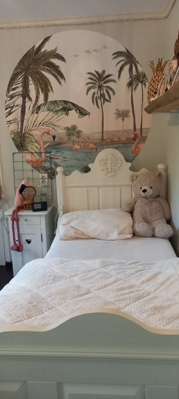 Eenpersoonsbed en nachtkastje van Opsetims, Gebruikt, 100 cm of meer, 180 cm of meer, Ophalen